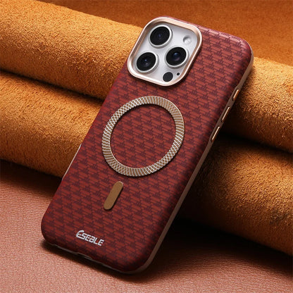 Oryvexa Luxury Leather Carbon Fiber Phone Case For iPhone 13 14 15 16 17 Pro Max For Magsafe Wireless Charging