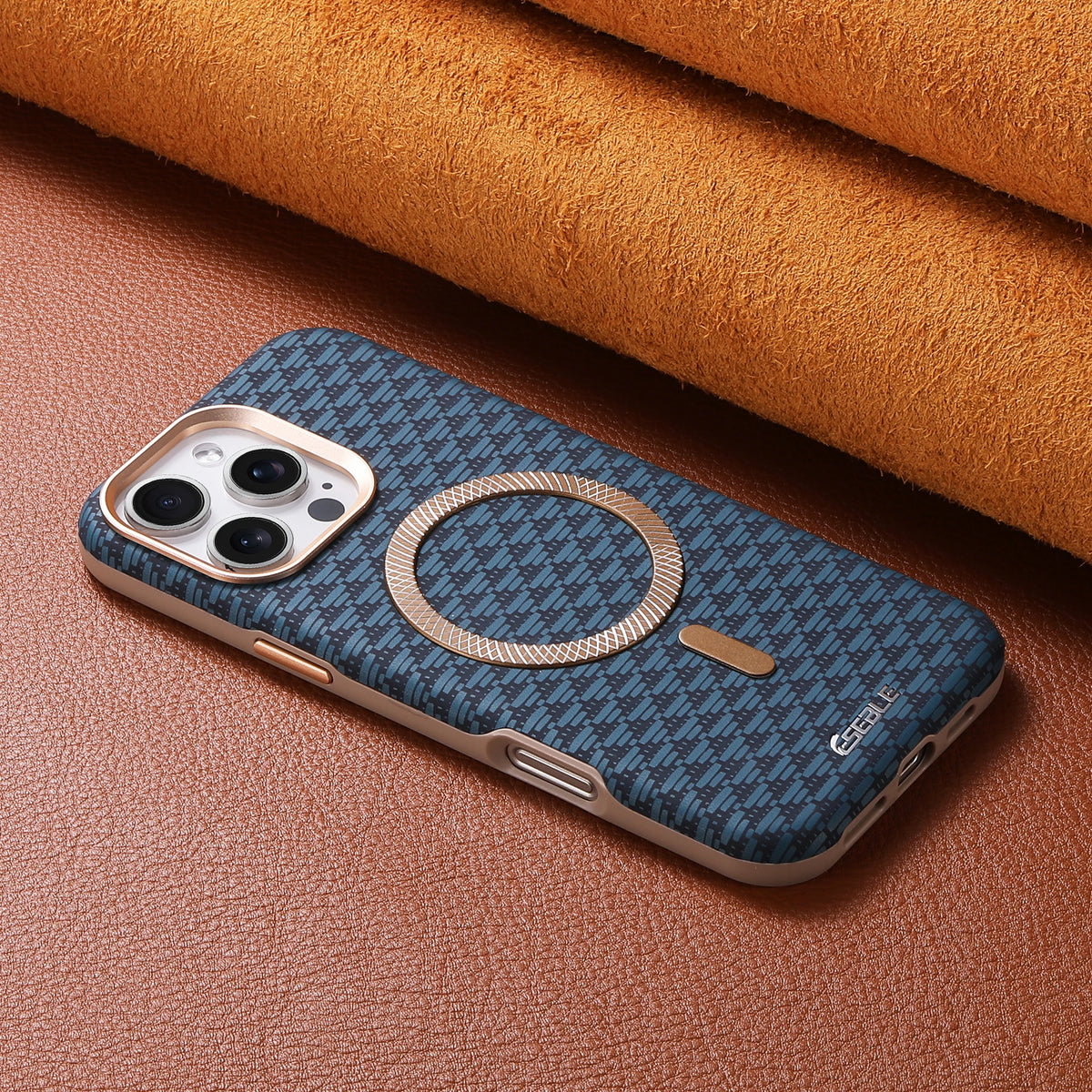 Oryvexa Luxury Leather Carbon Fiber Phone Case For iPhone 13 14 15 16 17 Pro Max For Magsafe Wireless Charging